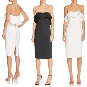 Bardot Strapless Ruffle Top Dress Black Size XS